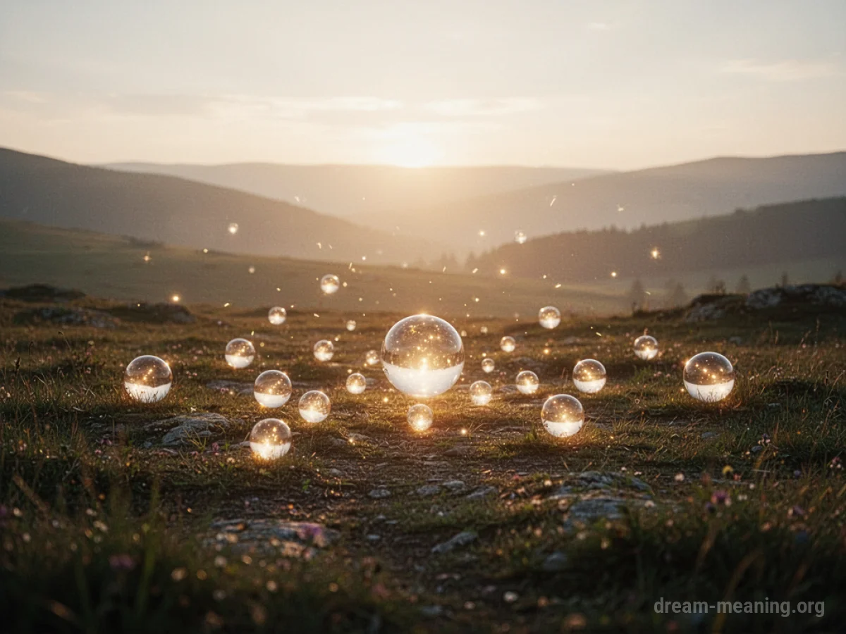 Several small, bright lights appearing in a soft, diffused glow.