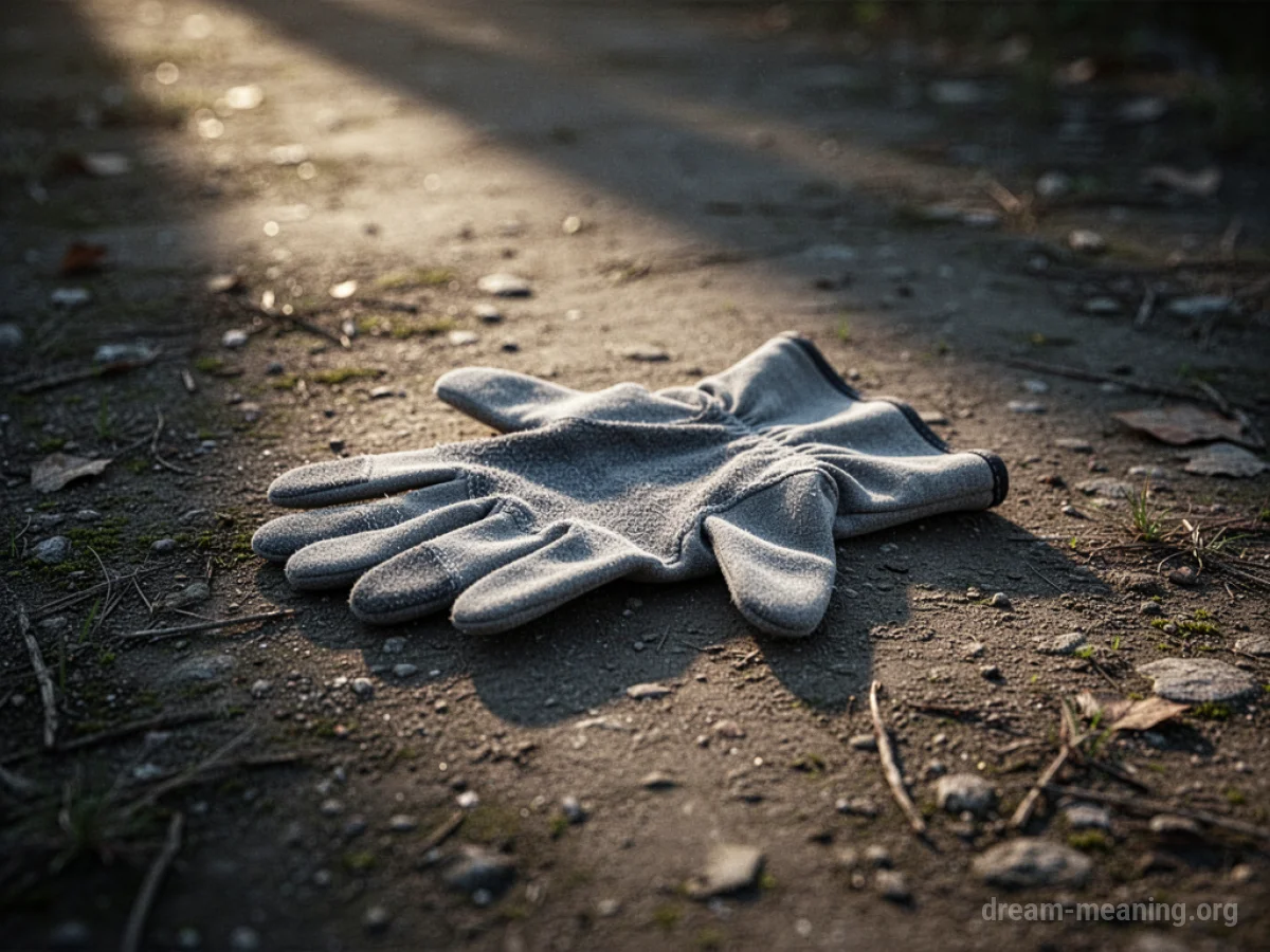 A single glove lying on the ground.