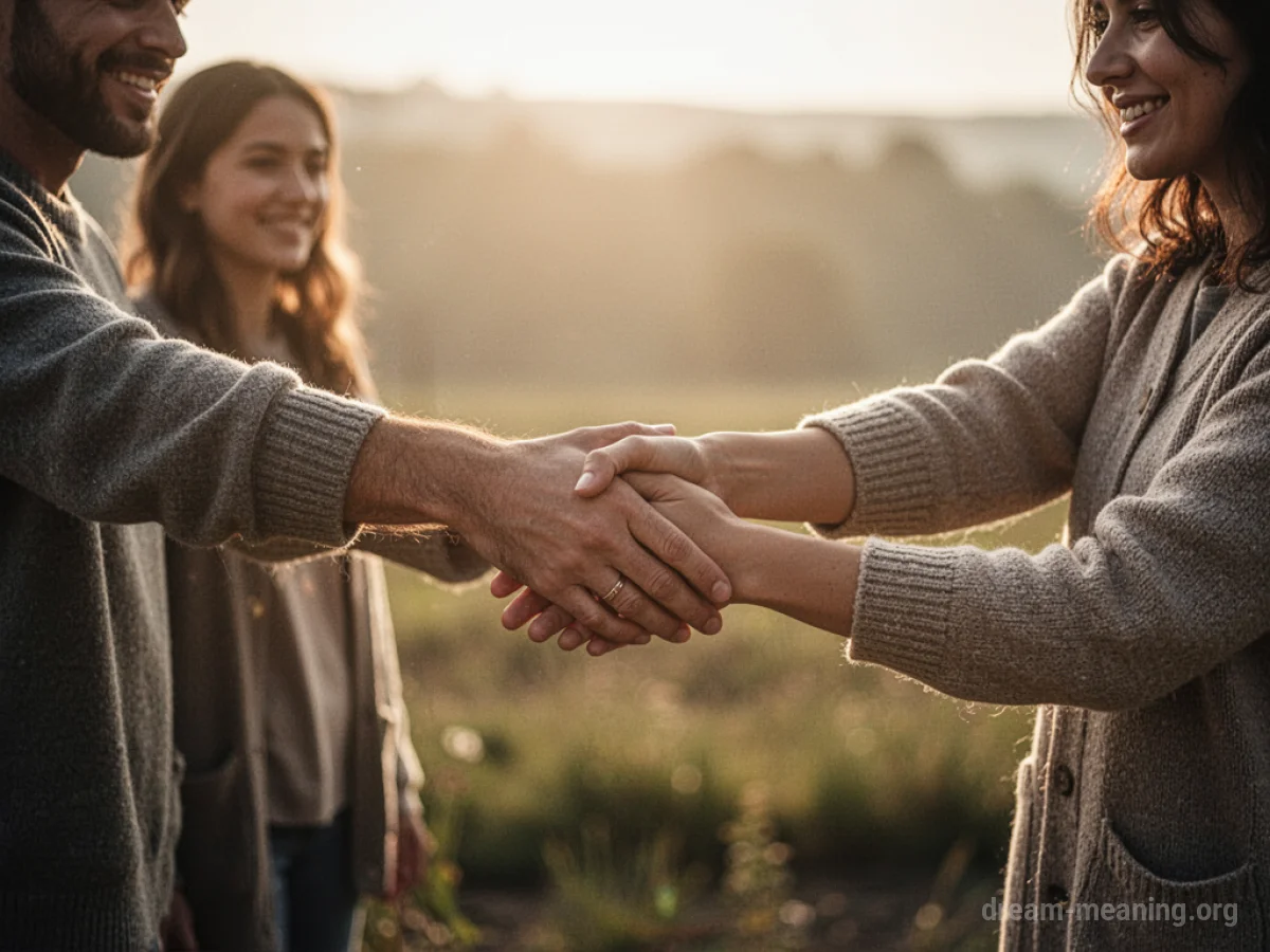 Two hands reaching out to greet each other.