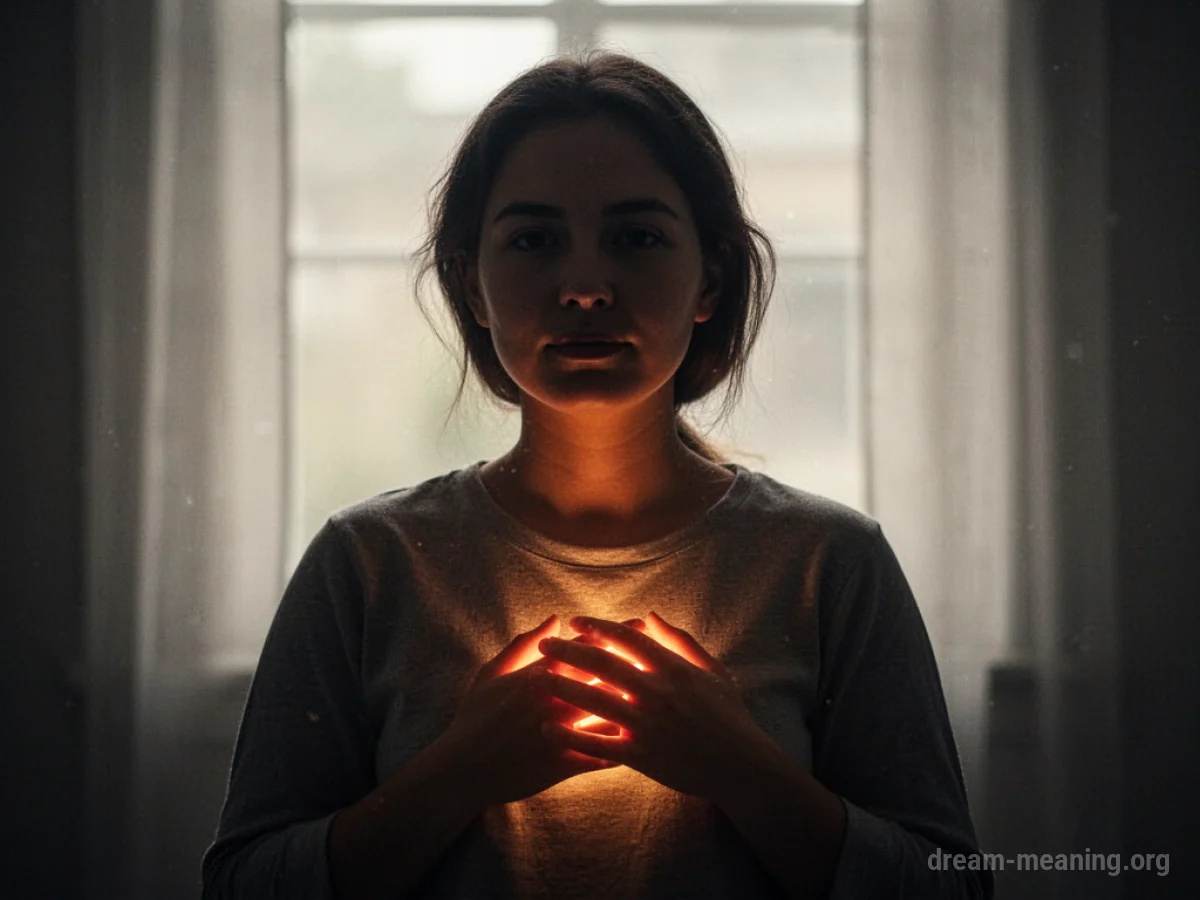 Silhouette of a person with a subtle light radiating from their torso.