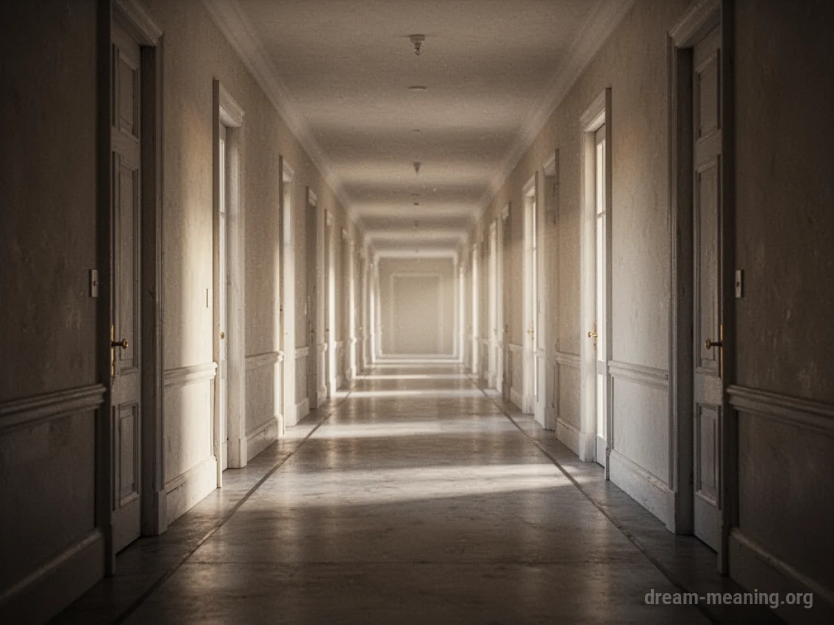 A long, bright hallway extending forward.
