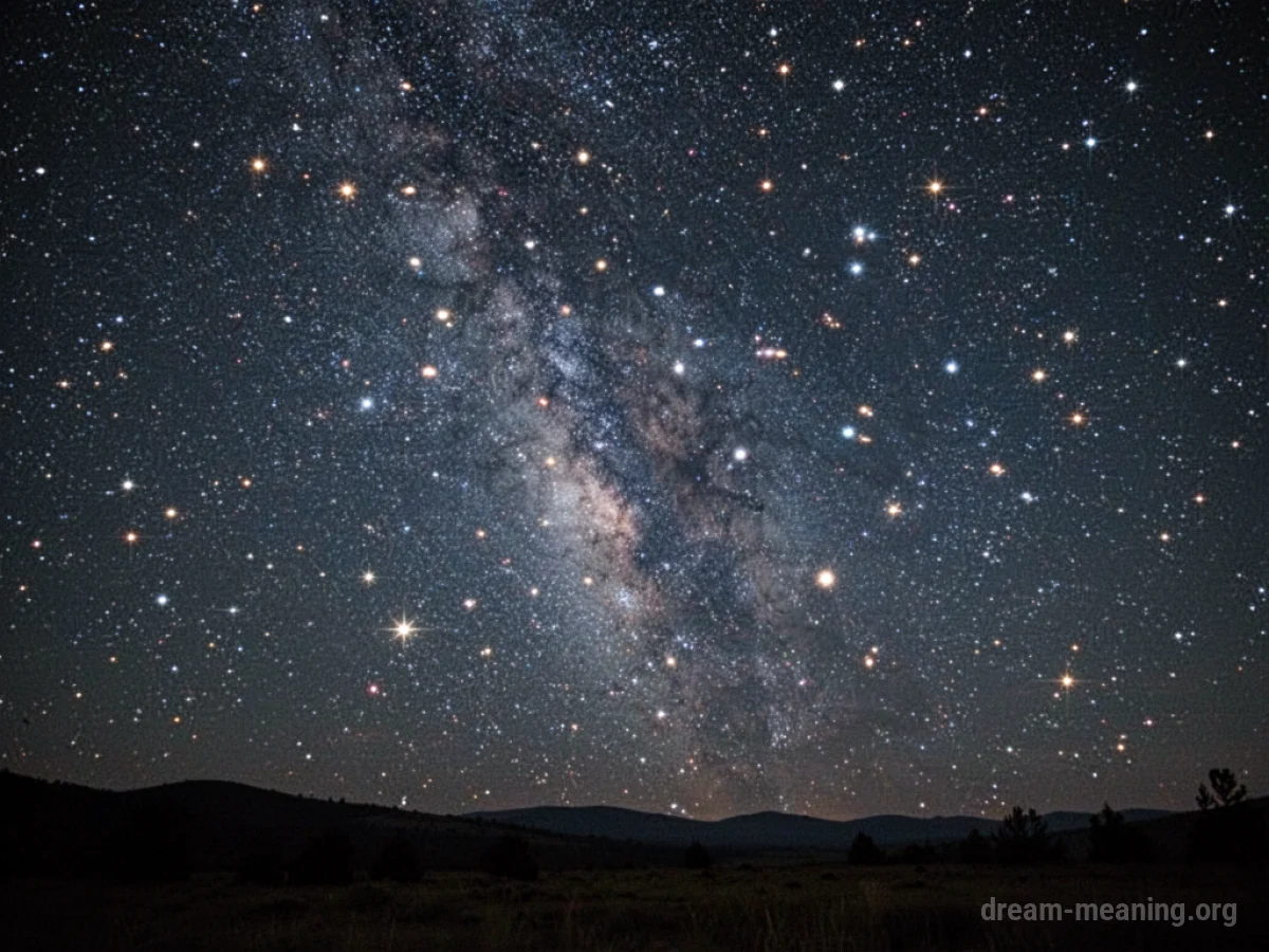A clear night sky with many bright stars.