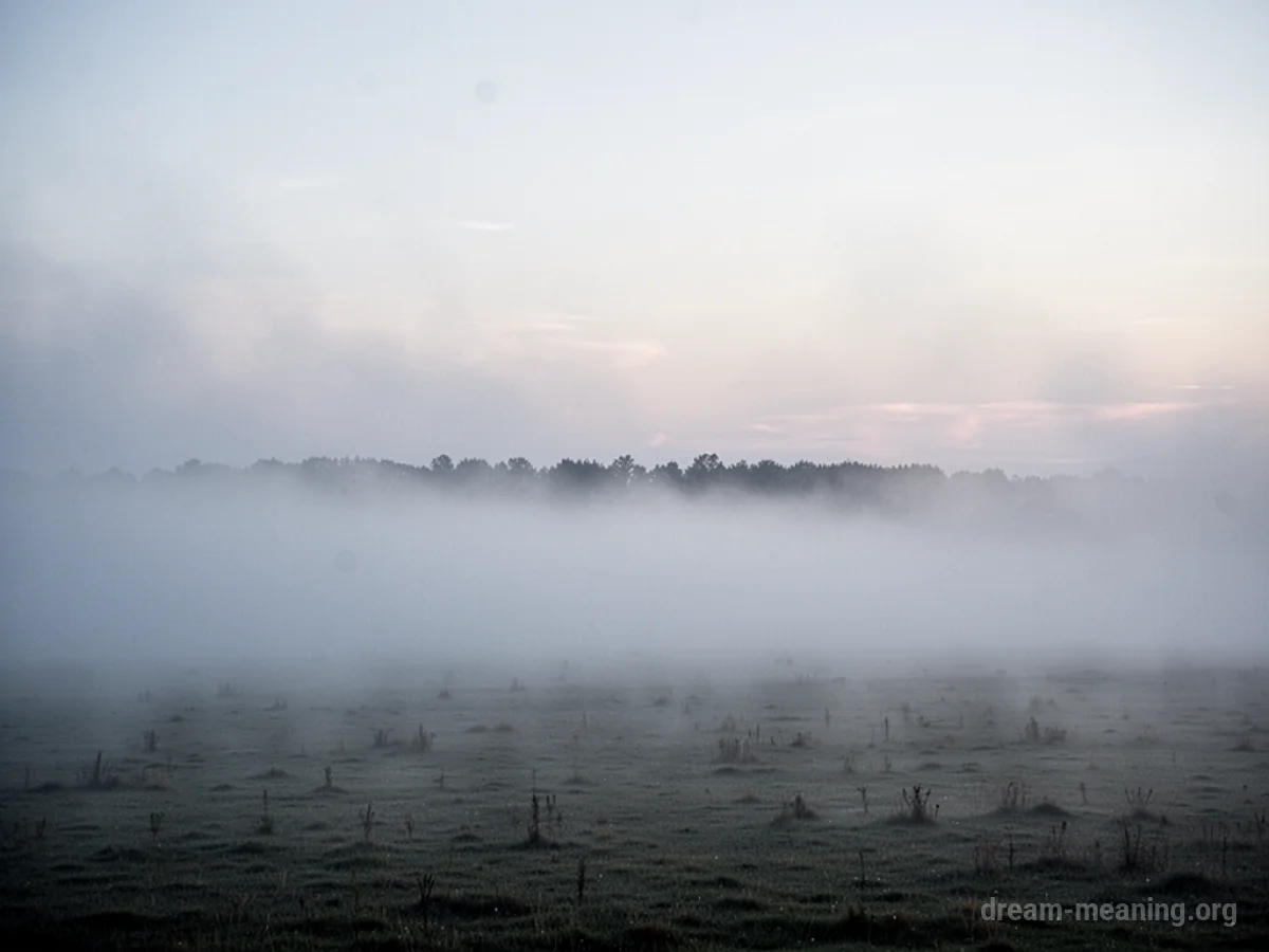 A dense fogbank preventing a view of the distant horizon.
