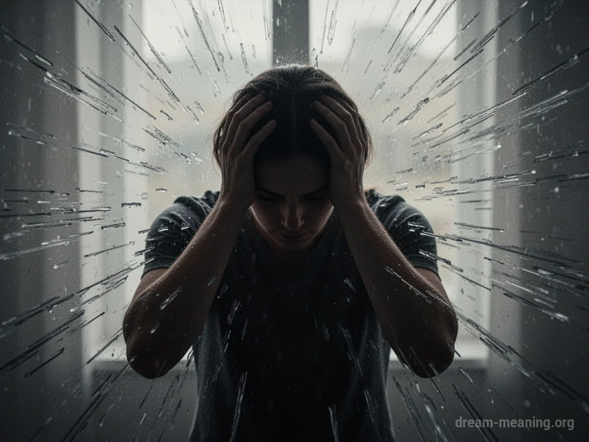 Silhouette of a person clutching their head with visible pressure lines emanating outwards.