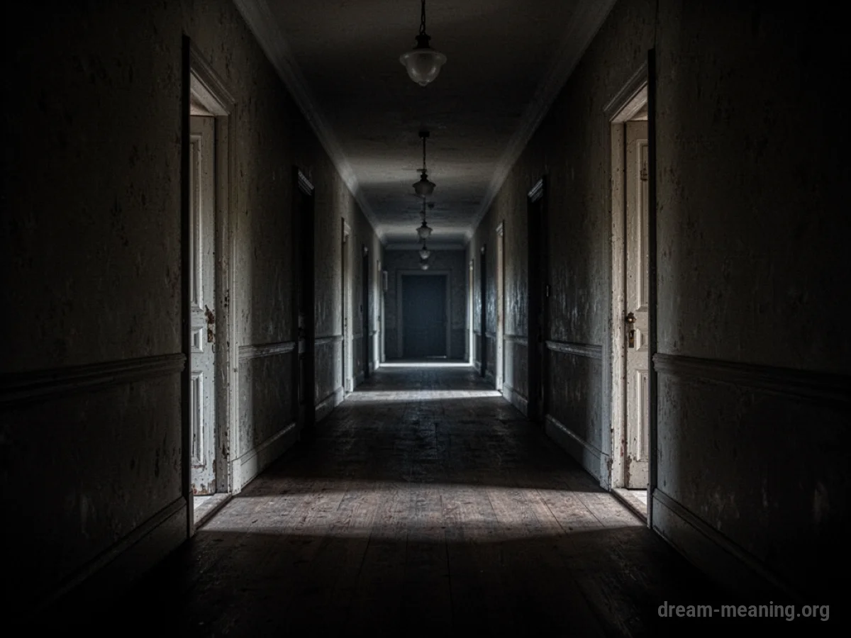 A long, dark hallway.