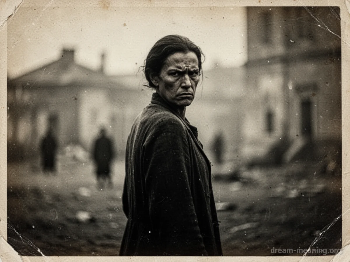 Silhouette of a person from the past looking with disapproval.