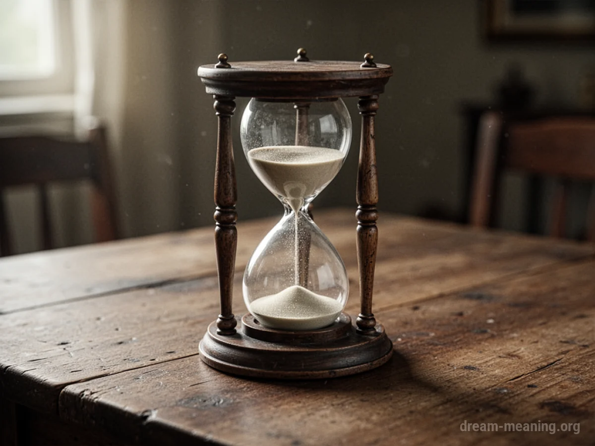 An antique hourglass with no sand visible inside.