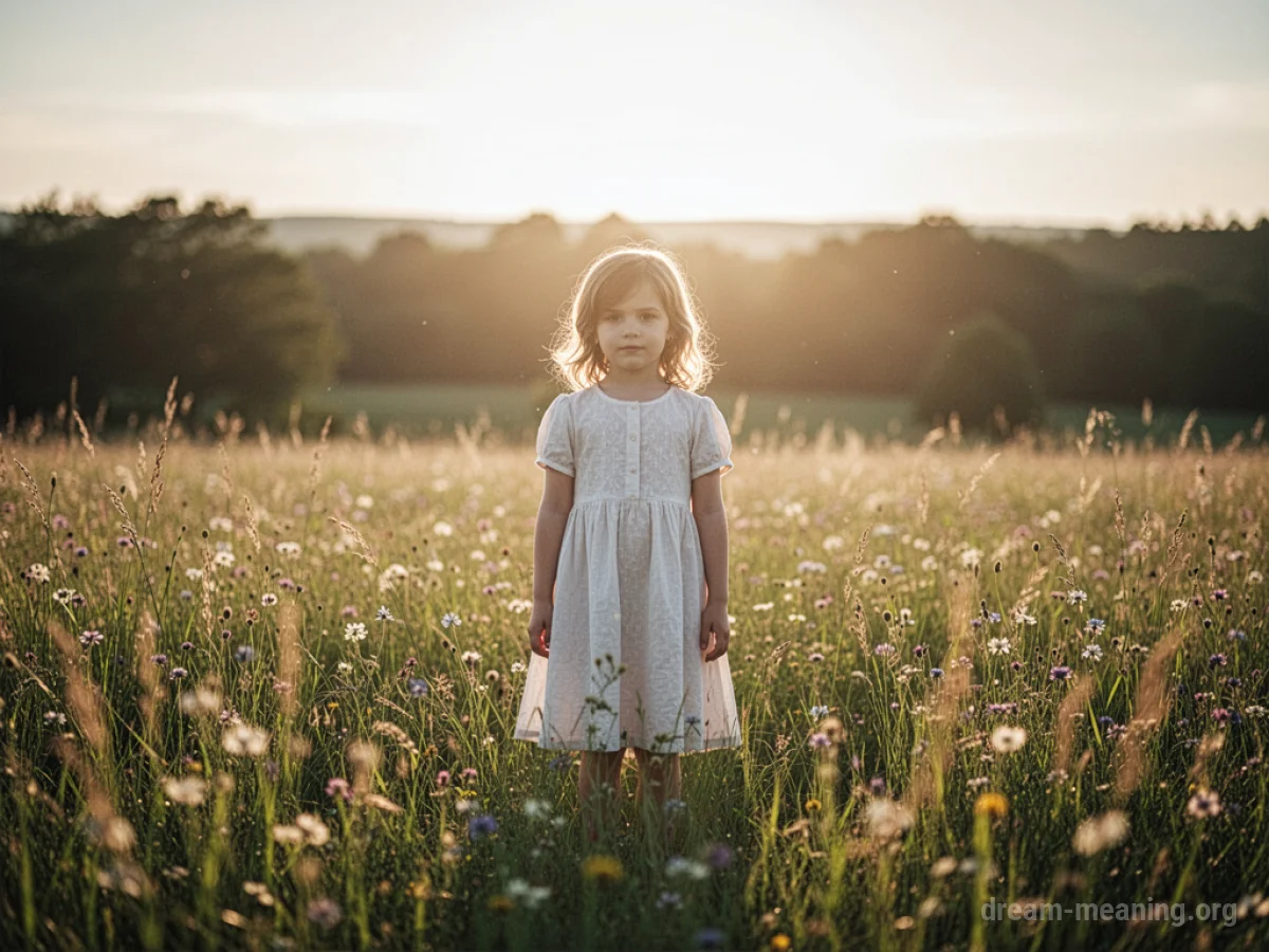 Person standing in a bright, sunny meadow.