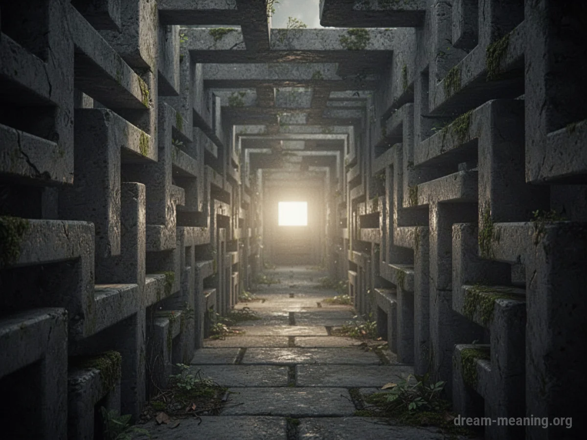 A person walking down a dark corridor towards a bright light.