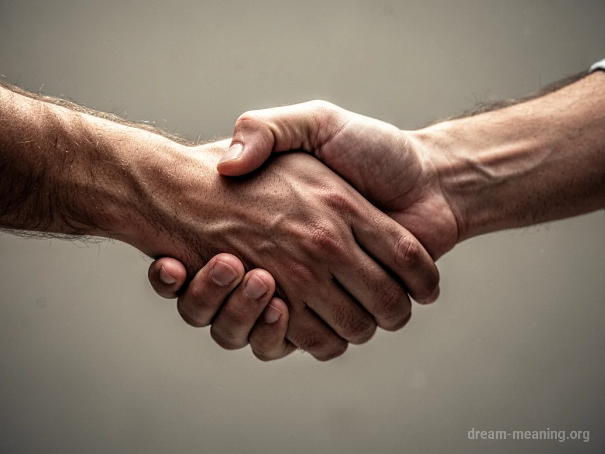 Two hands clasped in a handshake.
