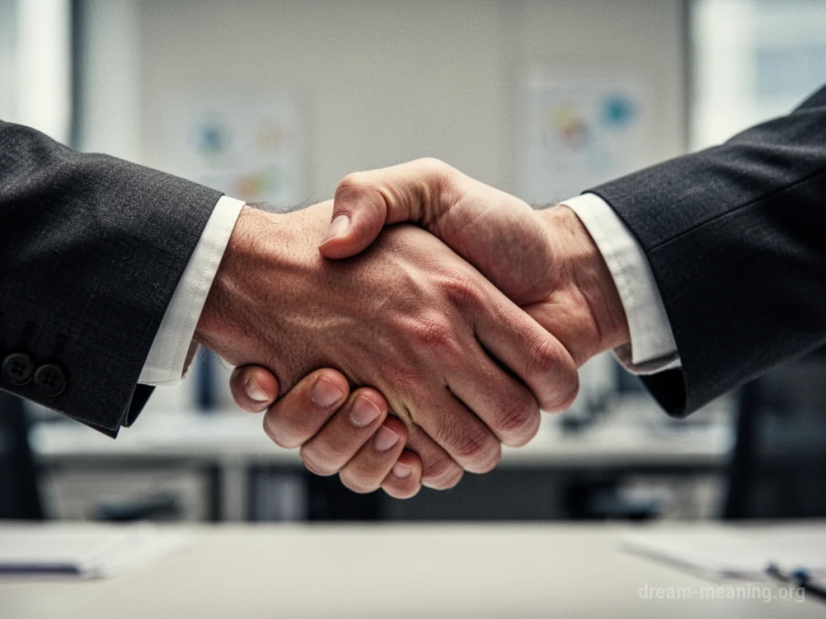 Two hands engaged in a handshake, with one hand gripping the other with excessive force.
