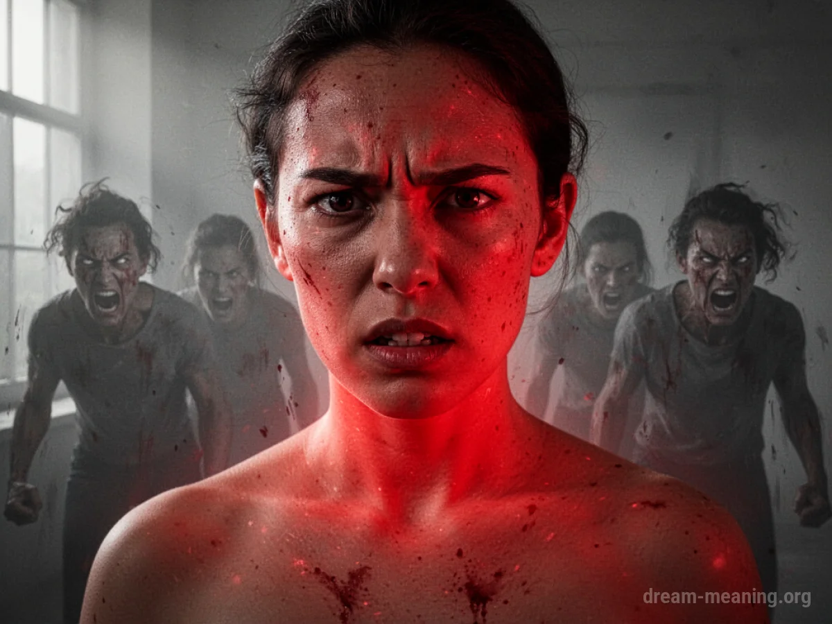 A person's skin transforming to a bright red color.