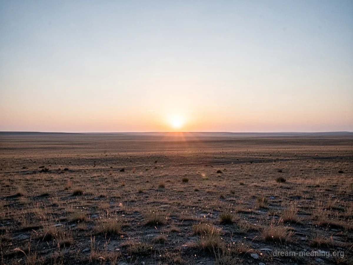A distant horizon line under a vast sky with the sun near the edge.