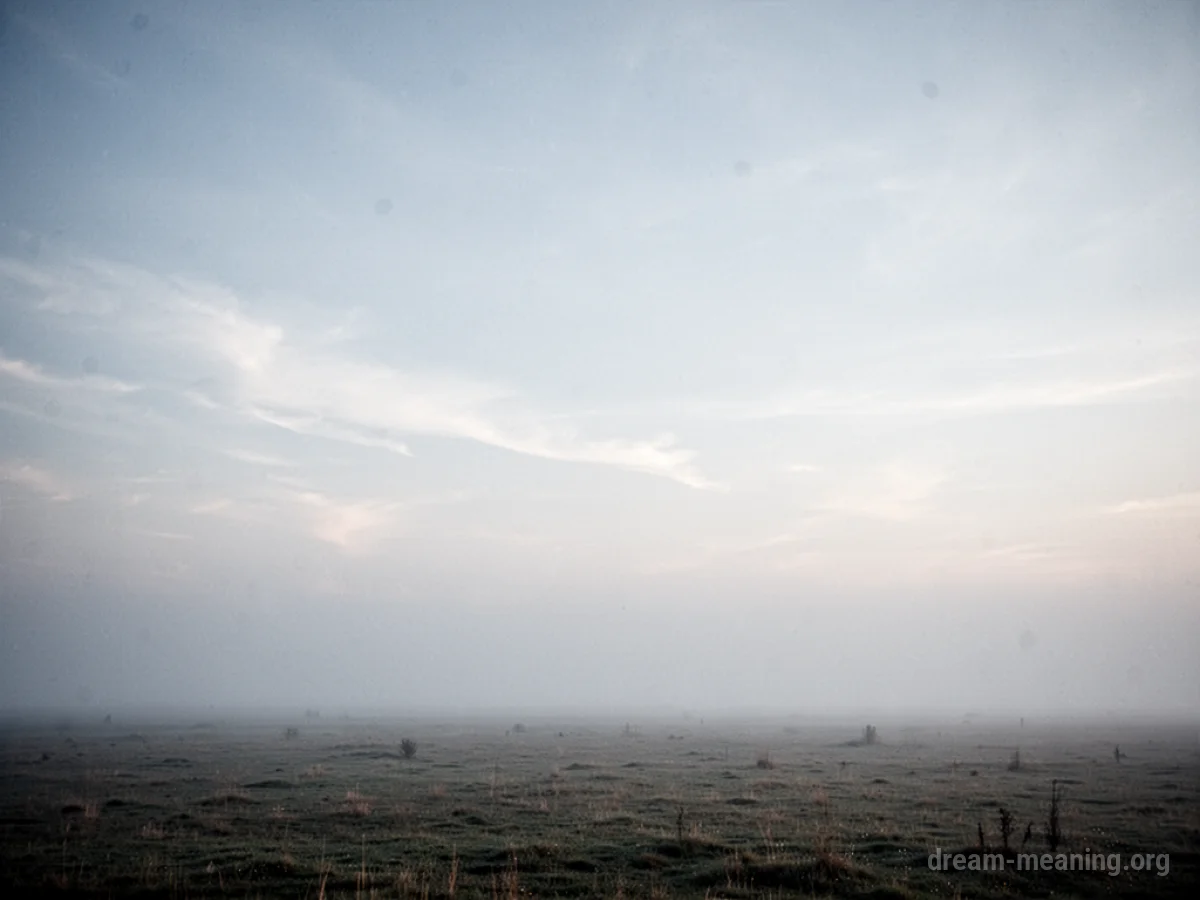 The distant horizon line fades into a hazy, indistinct blur.