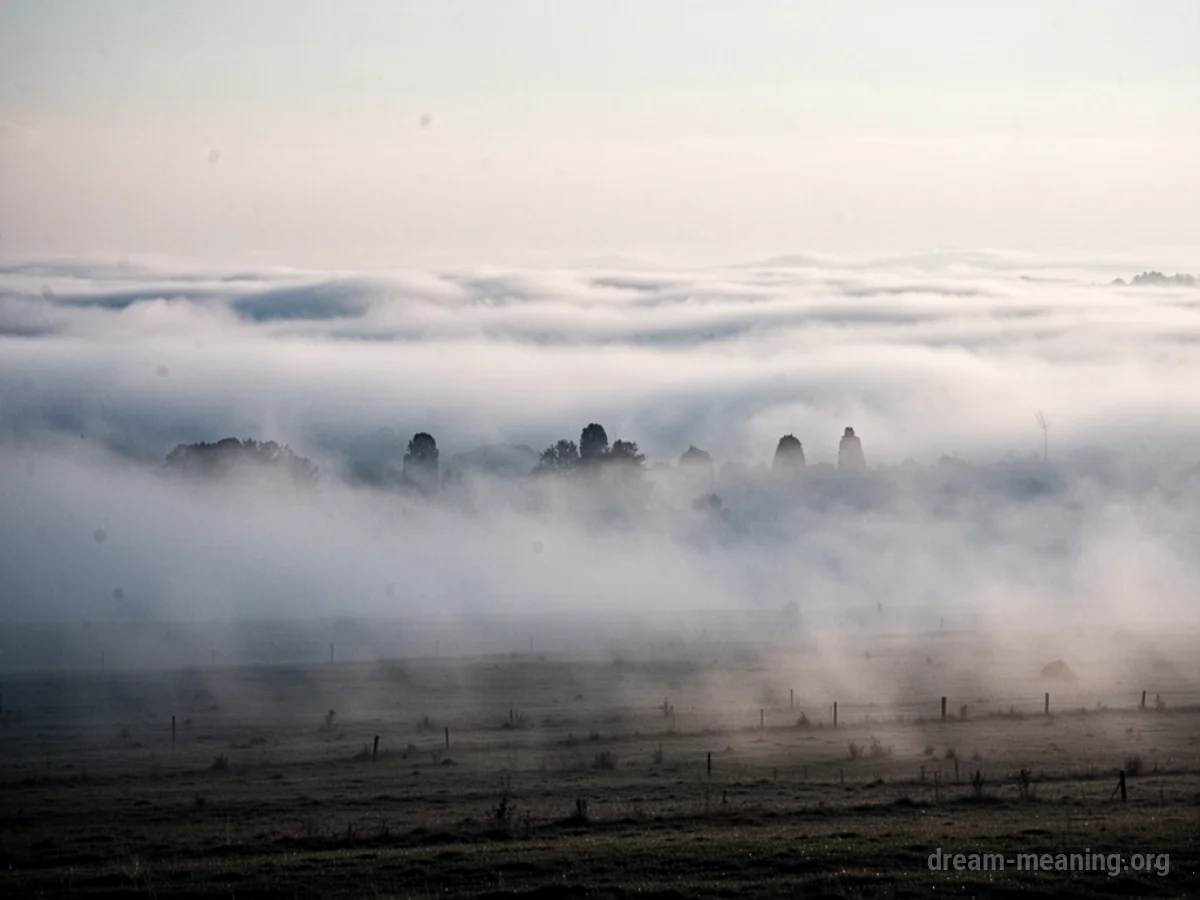 A dense fog bank obscuring the view of the horizon.