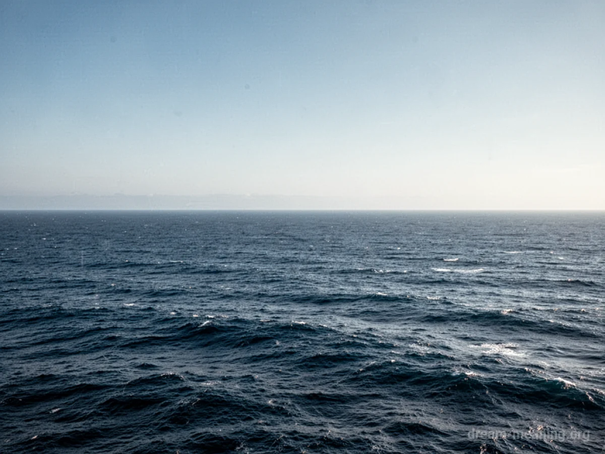 A wide expanse of blue ocean meeting the sky at the distant horizon.