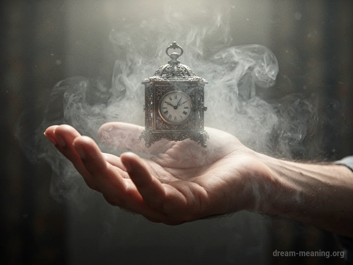 An empty hand reaching towards a fading object.