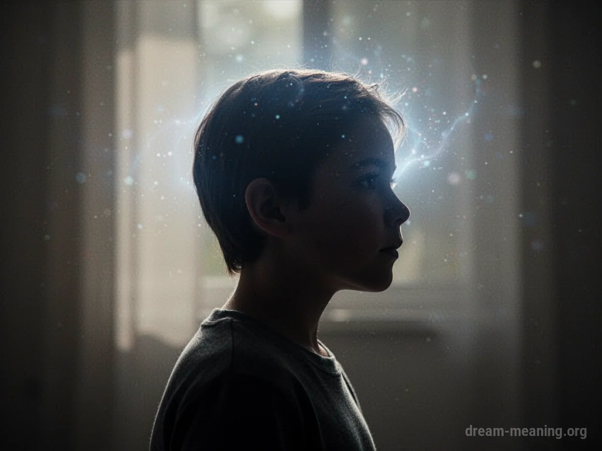 Silhouette of a person with a glowing head.