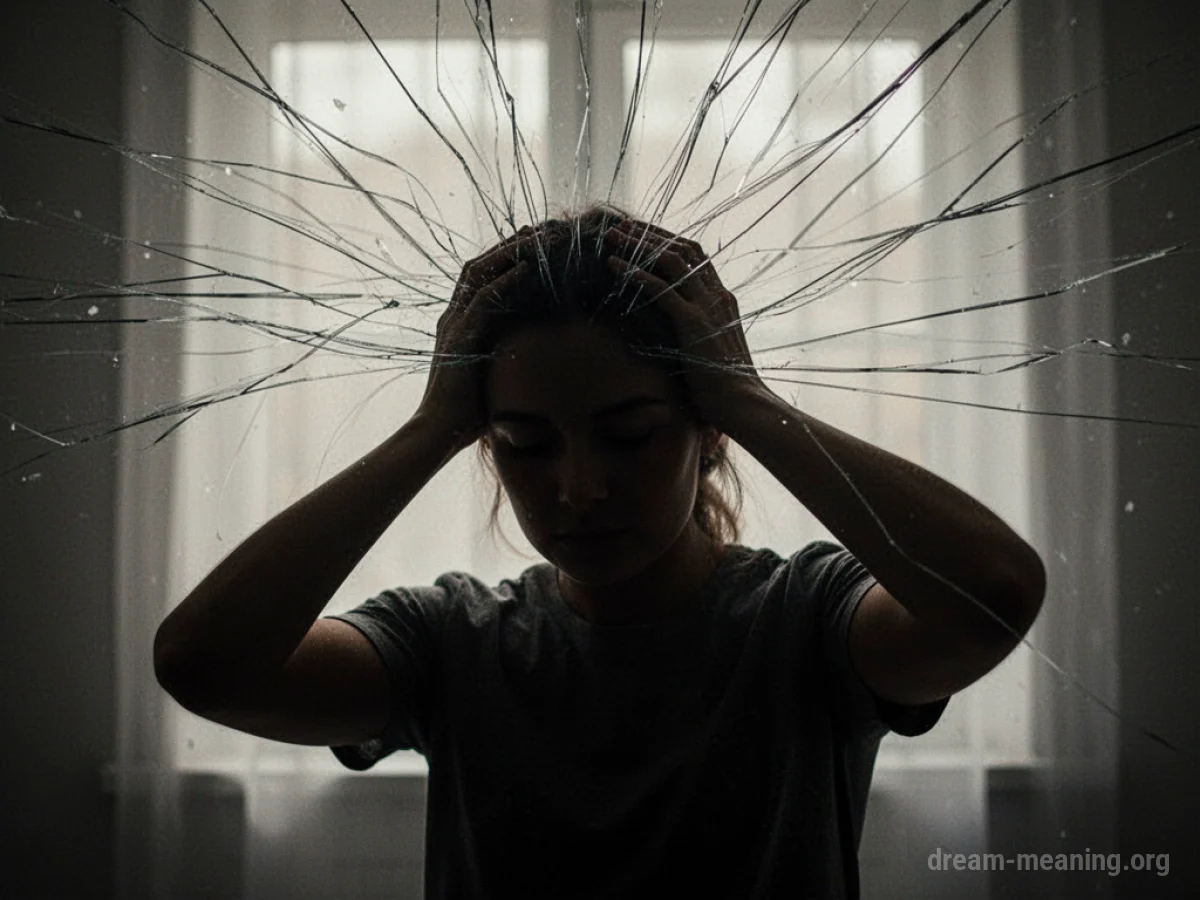 Silhouette of a person clutching their head with radiating lines.