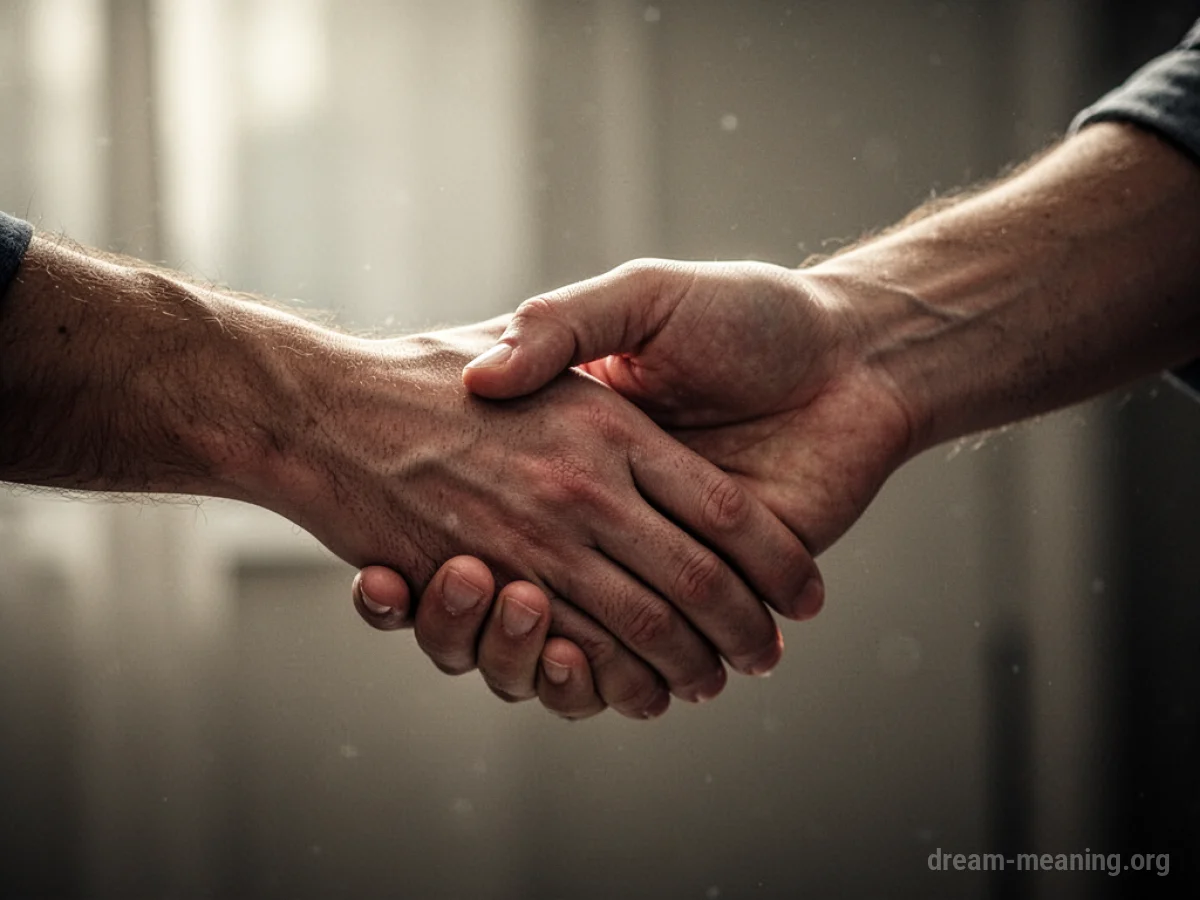 Two hands clasping, with one hand appearing limp.
