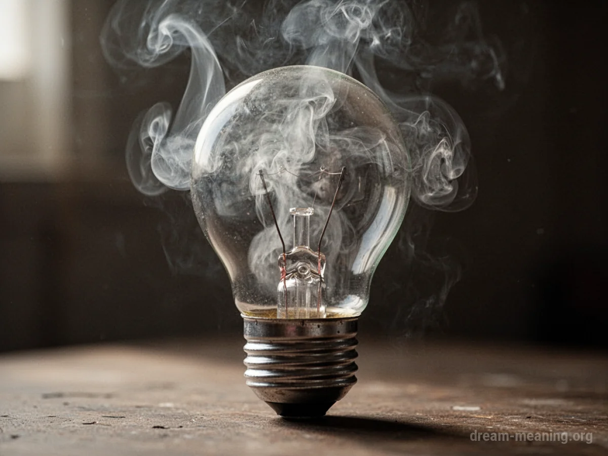 A dimly lit, smoky light bulb.