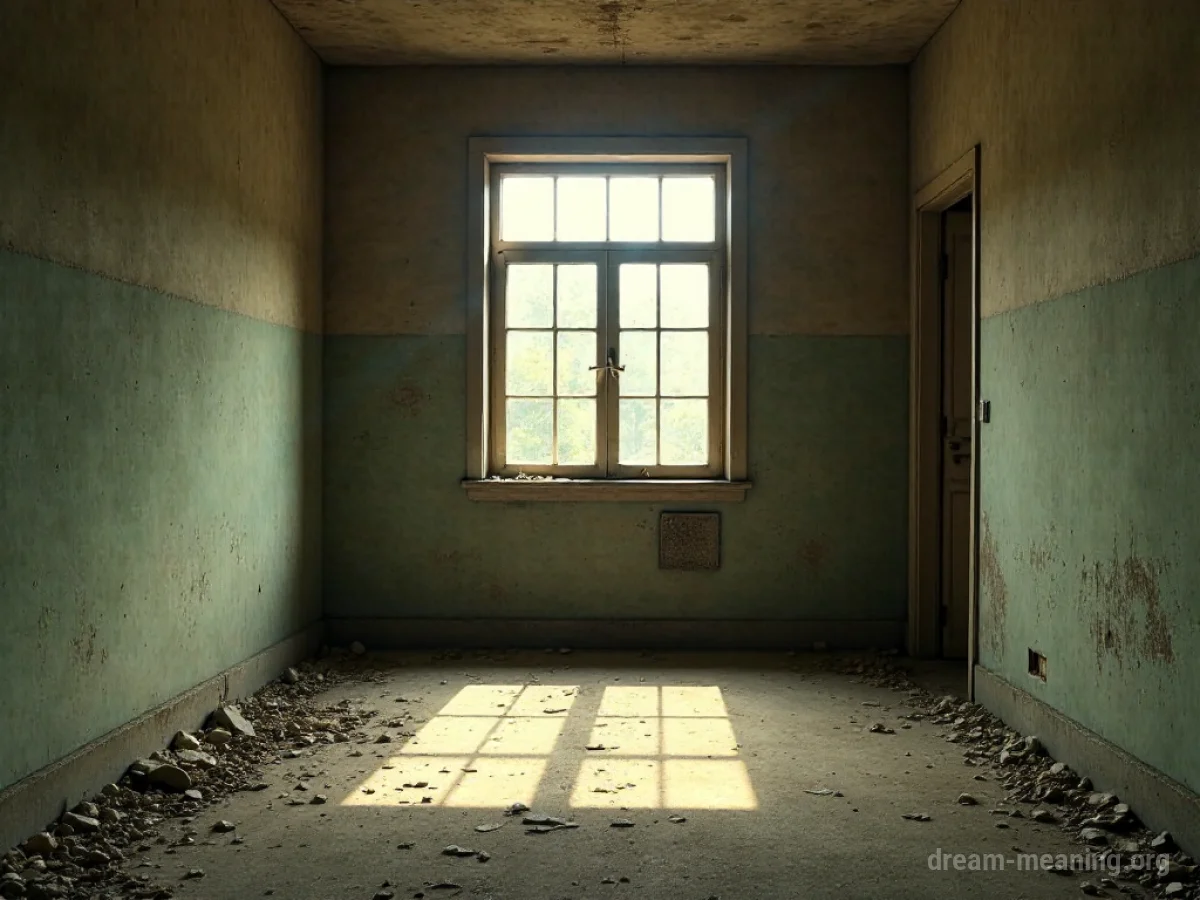 A solitary house in a wide, barren area.