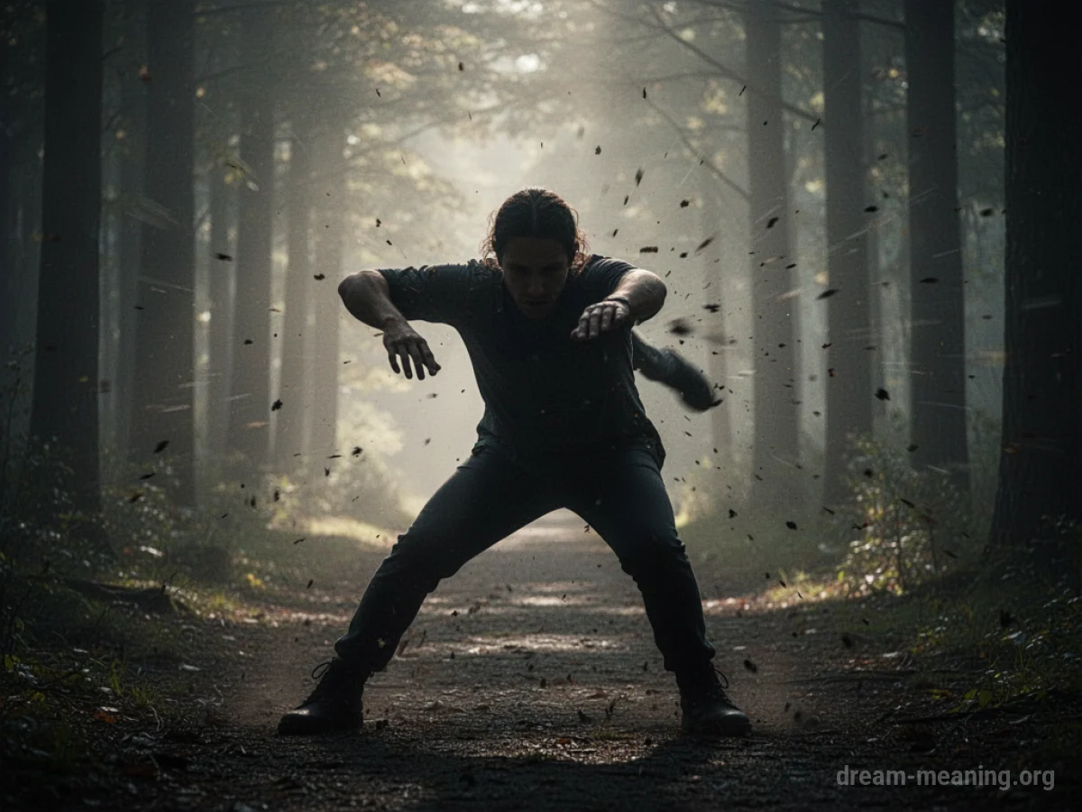 Silhouette of a person bracing for impact.