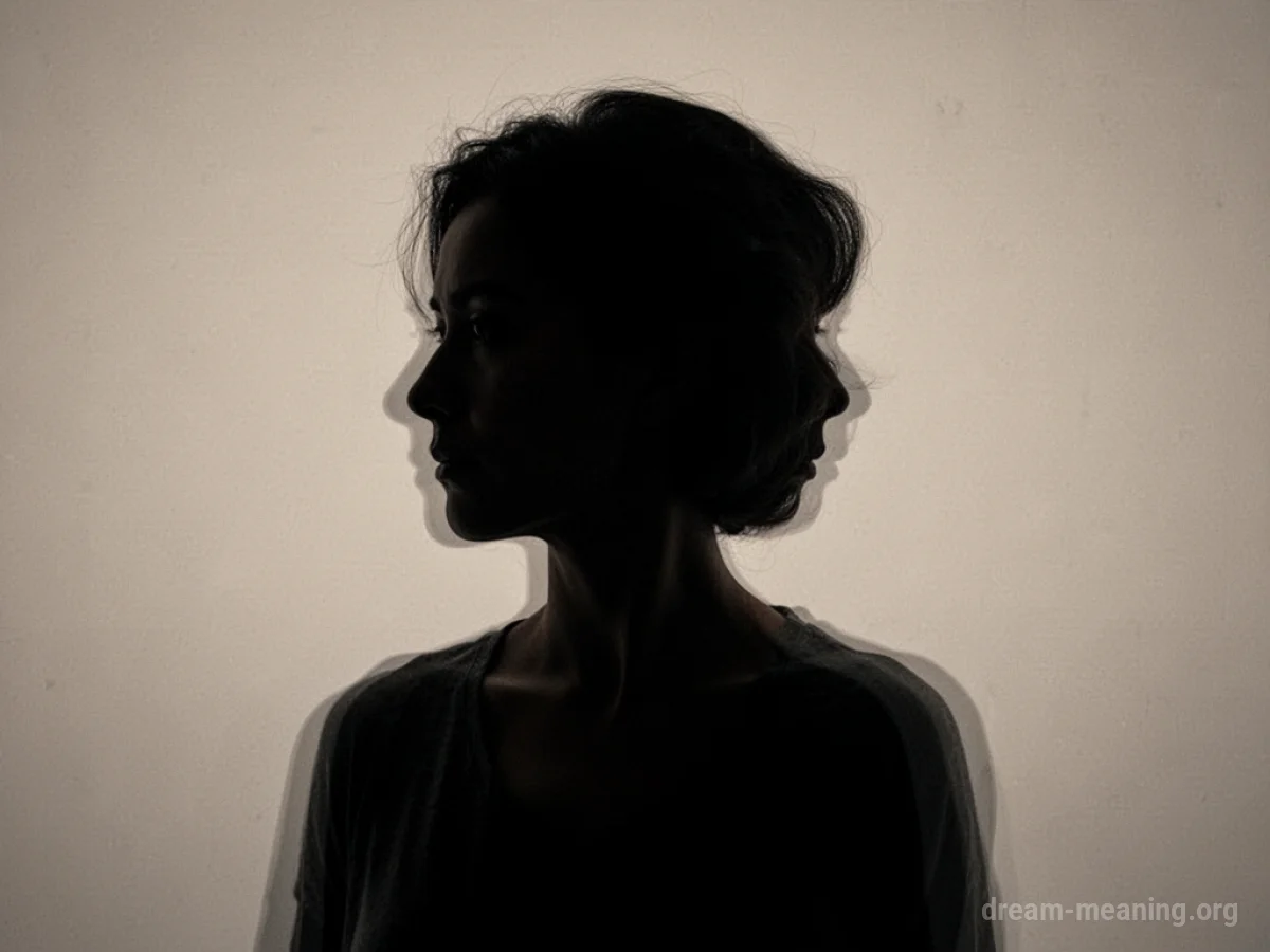 Silhouette of a person with fluid, changing outlines.