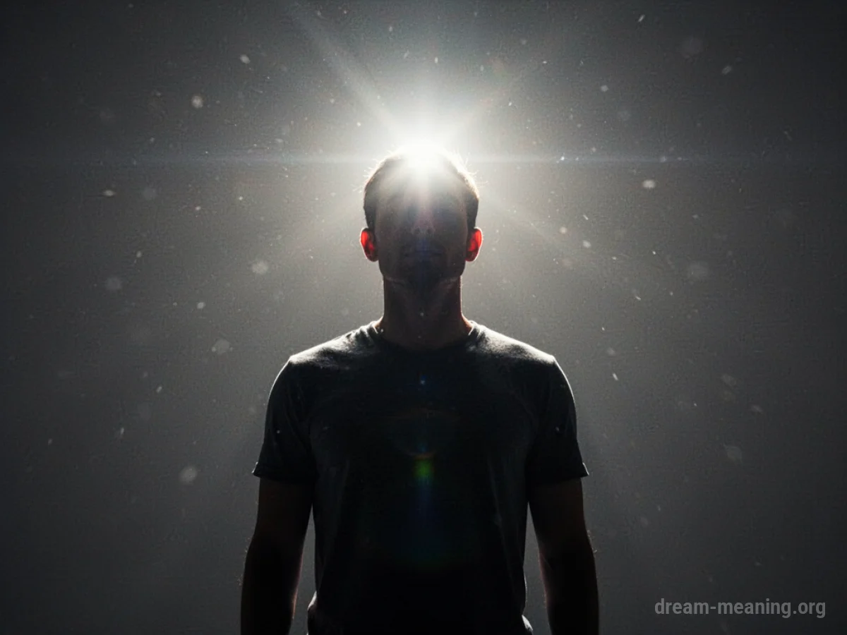 Silhouette of a person with light radiating from their head.