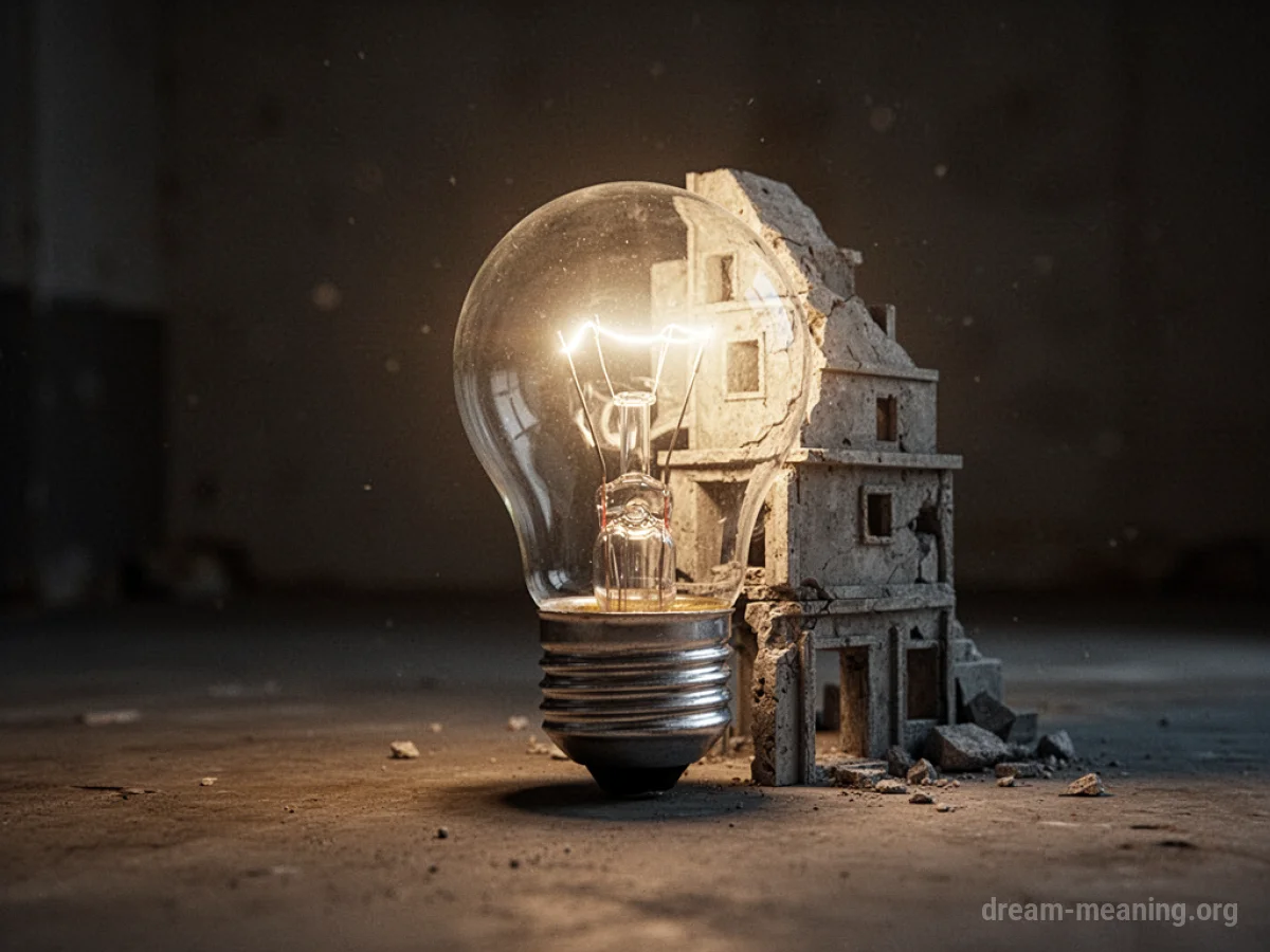 A bright lightbulb transitioning into a solid structure.