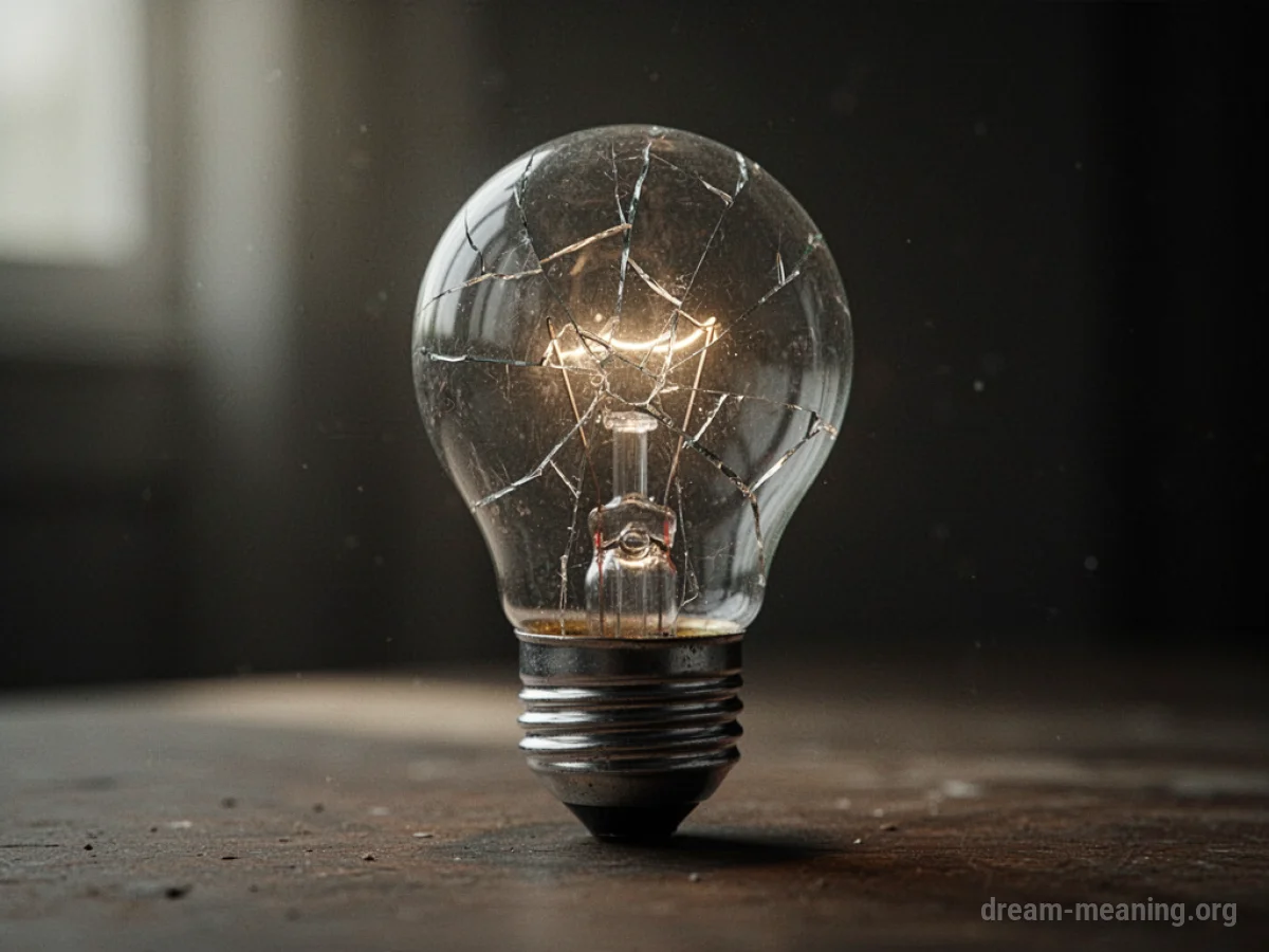 A cracked lightbulb.