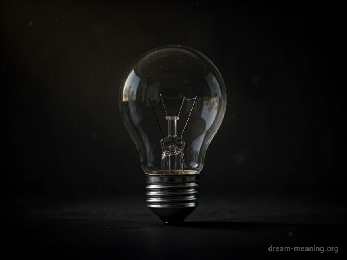 Fading outline of a lightbulb against a dark background.