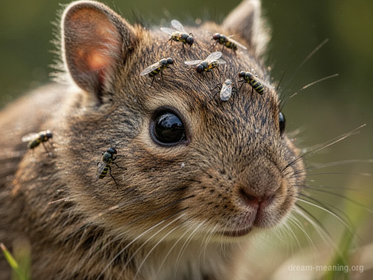 A small pet animal with insects on its fur.