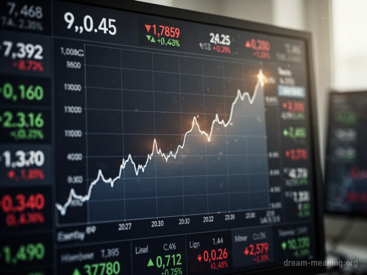 A rapidly rising graph on a digital display.