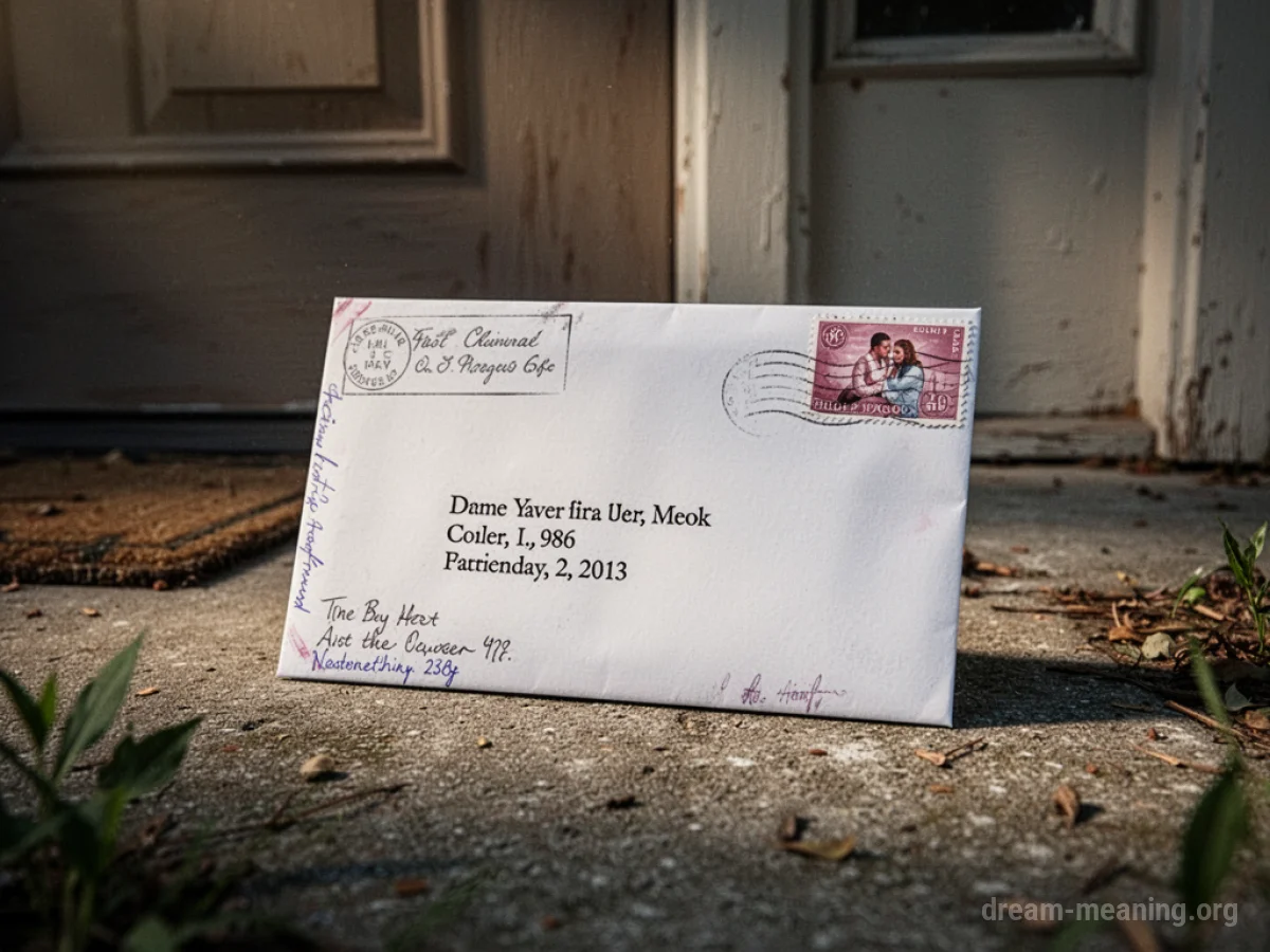 A sealed envelope on a doormat.