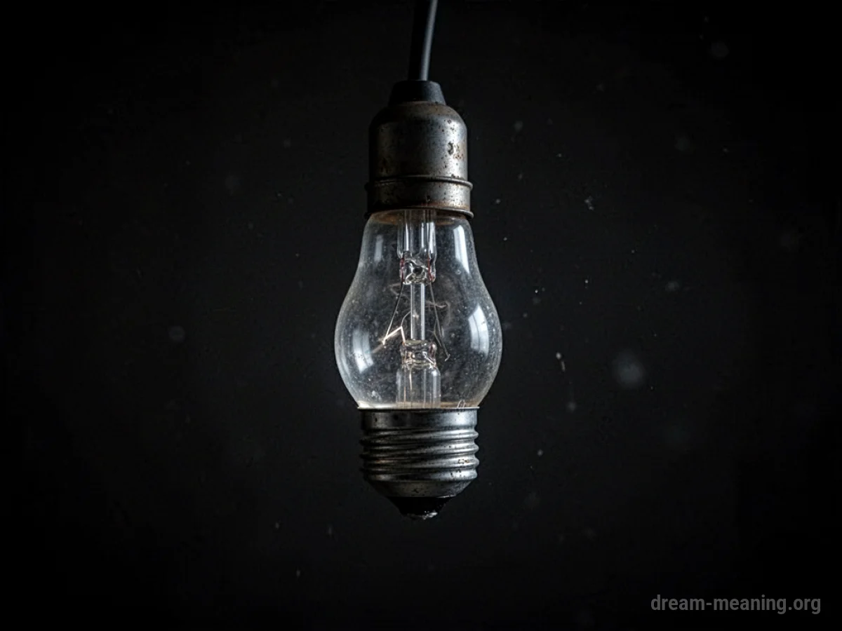 A dim lightbulb with its filament broken and unlit.
