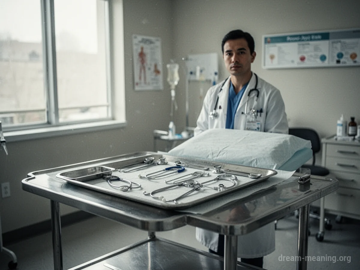 A sterile medical examination room with examination equipment.