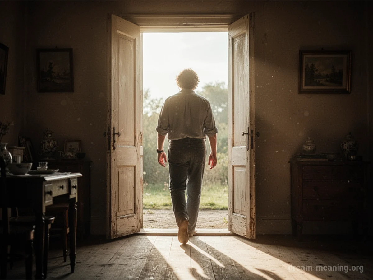 Person stepping from shadow into light.