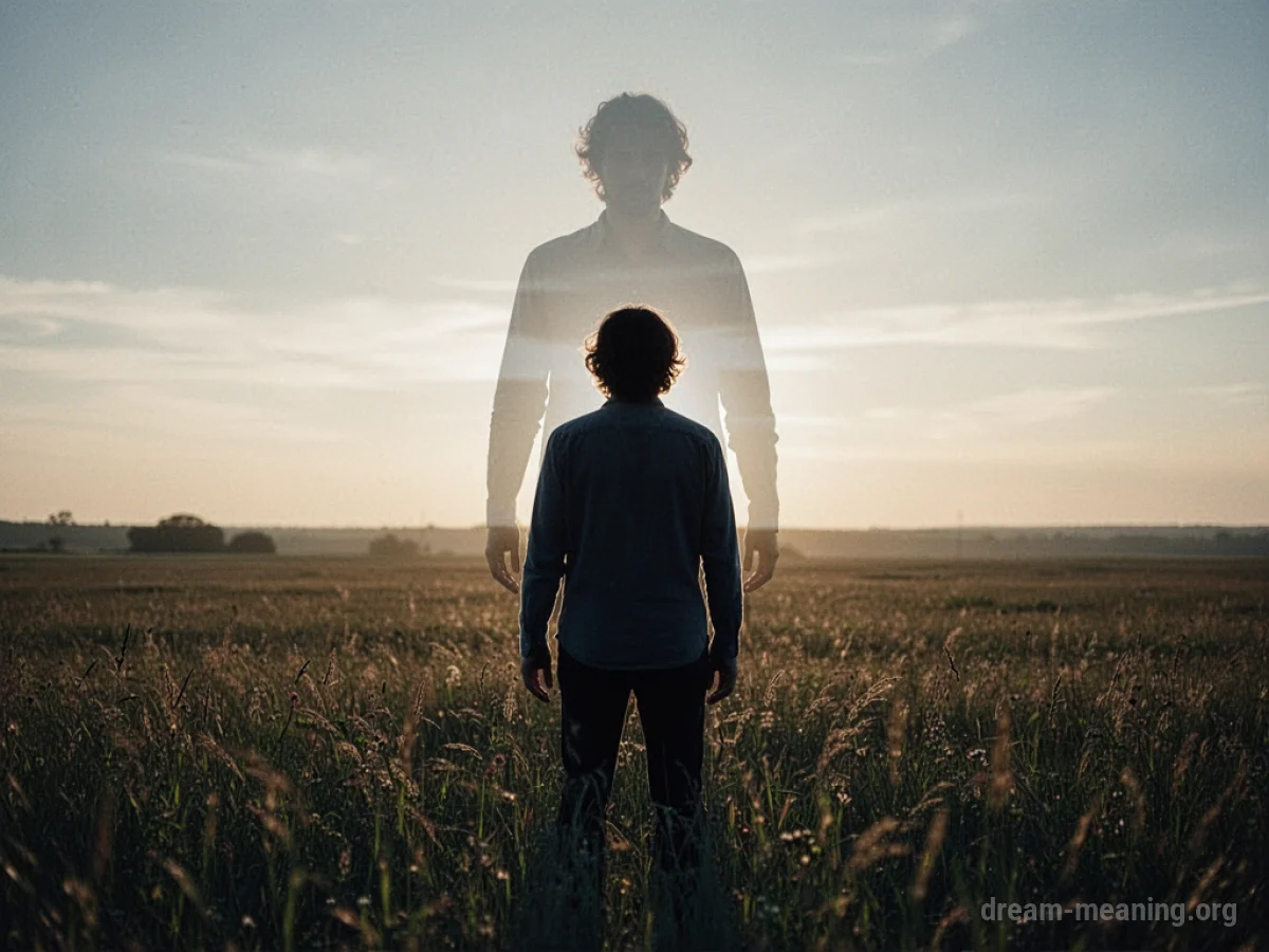 A silhouette of a person with a faint outline of themselves hovering above.