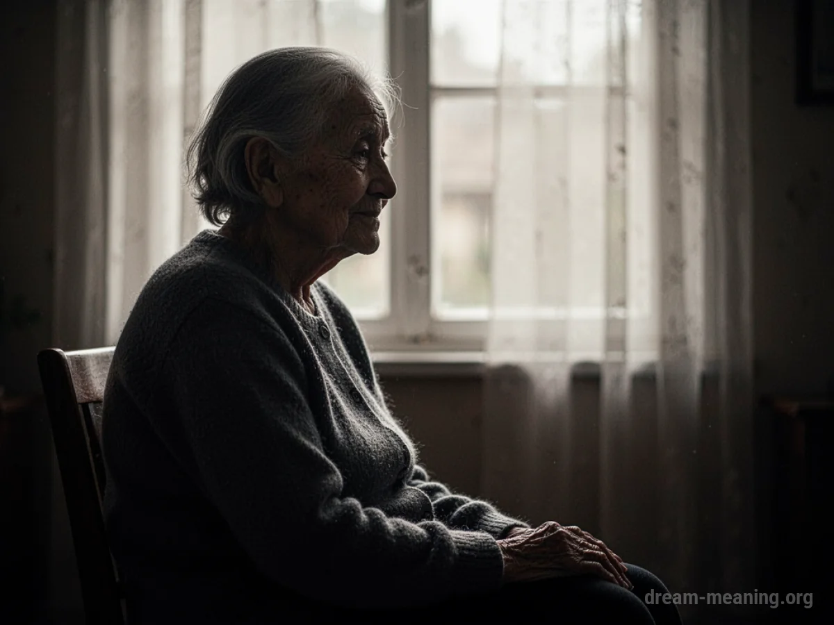 Silhouette of an elderly person with a serene expression.