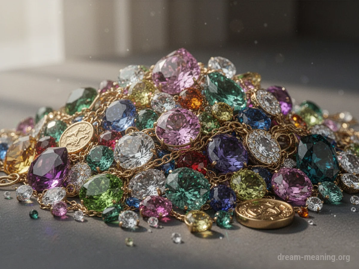A large collection of various shiny jewels.