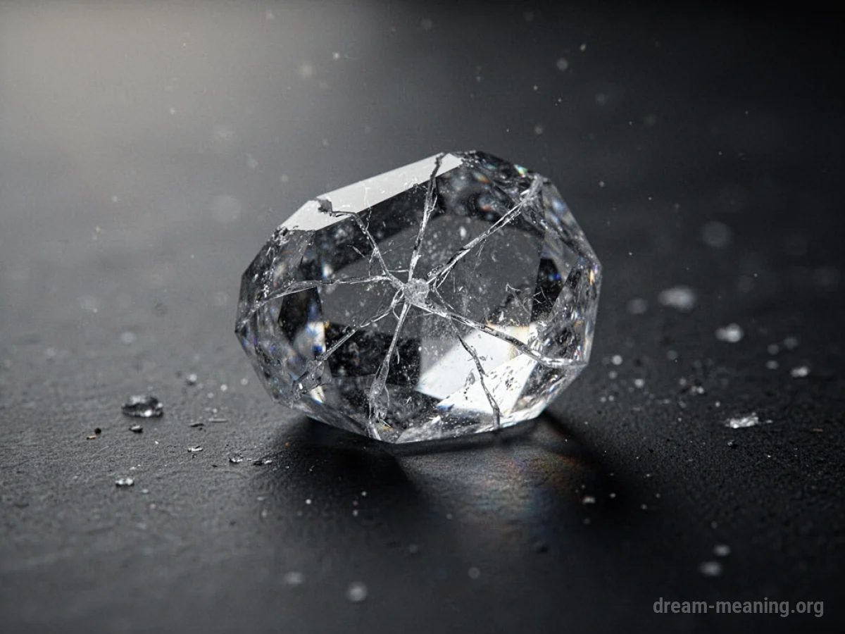 A gemstone with a visible crack running through it.