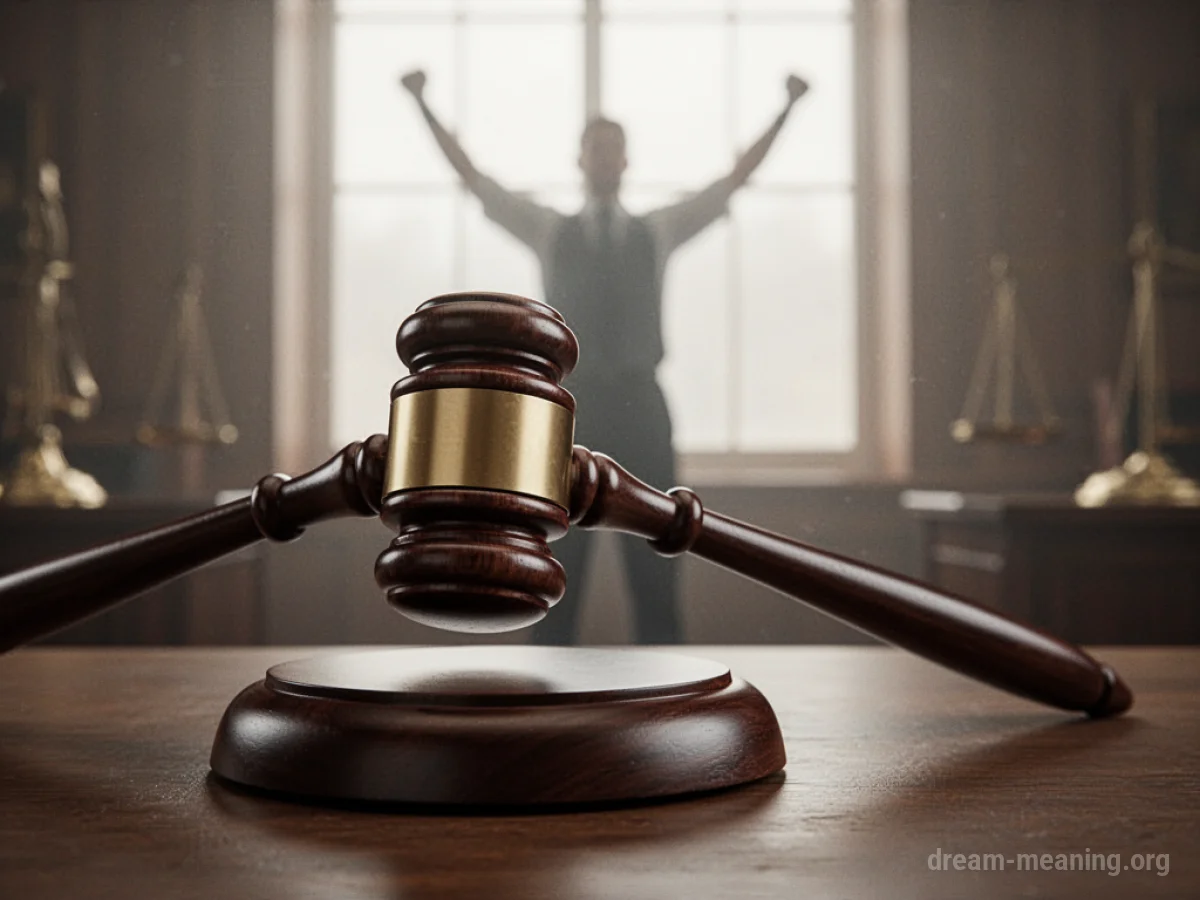 A wooden gavel poised above a sounding block.