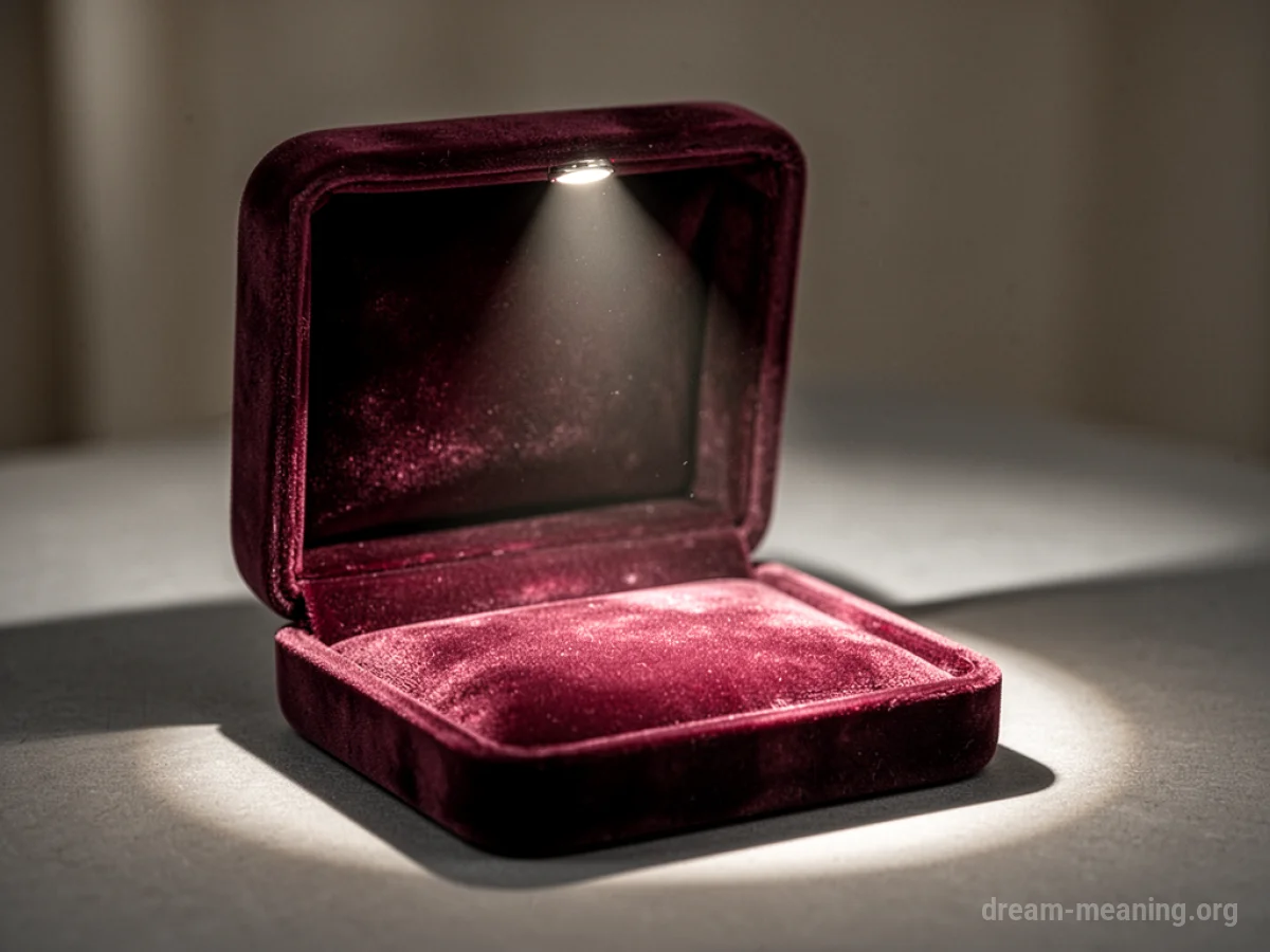 An empty velvet jewelry box.