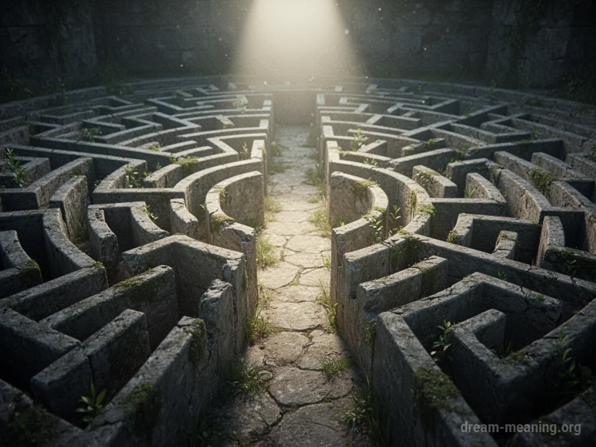 A bright light shines on a maze, showing a distinct path.