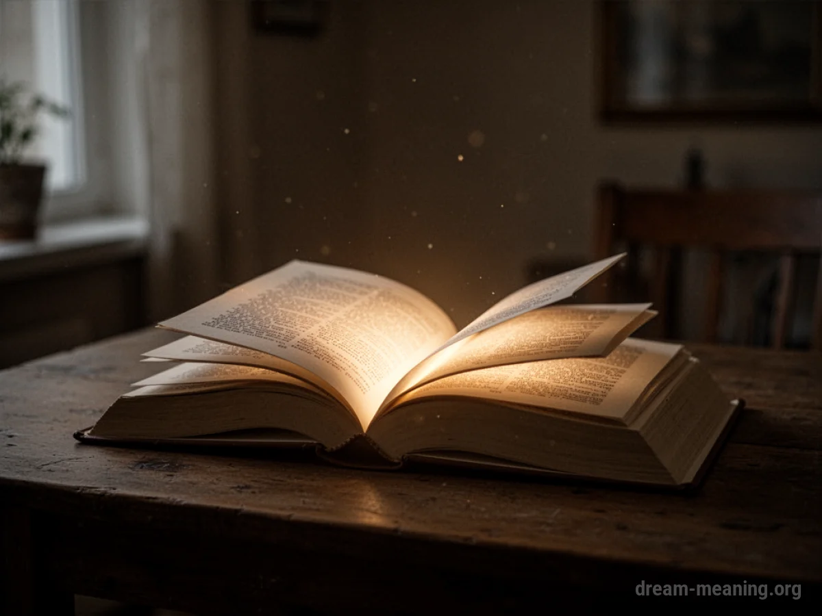An open book radiating light.
