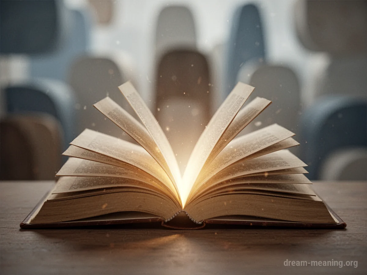 An open book glowing with light.