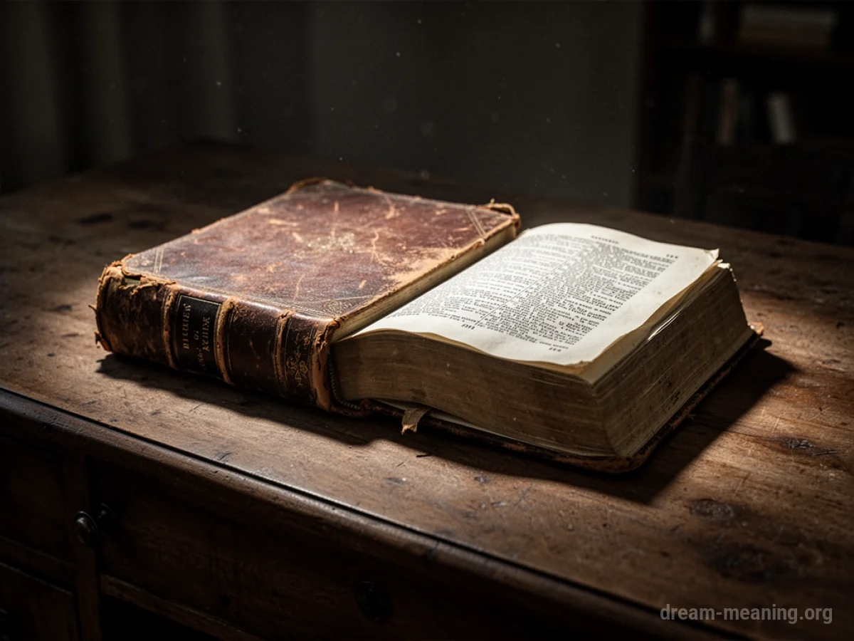 An open book with illuminated pages on a desk.