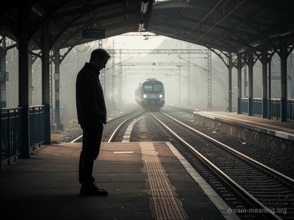 A solitary figure on an empty platform.