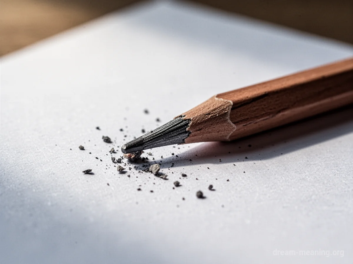 A graphite pencil lead snapped in half on a white surface.